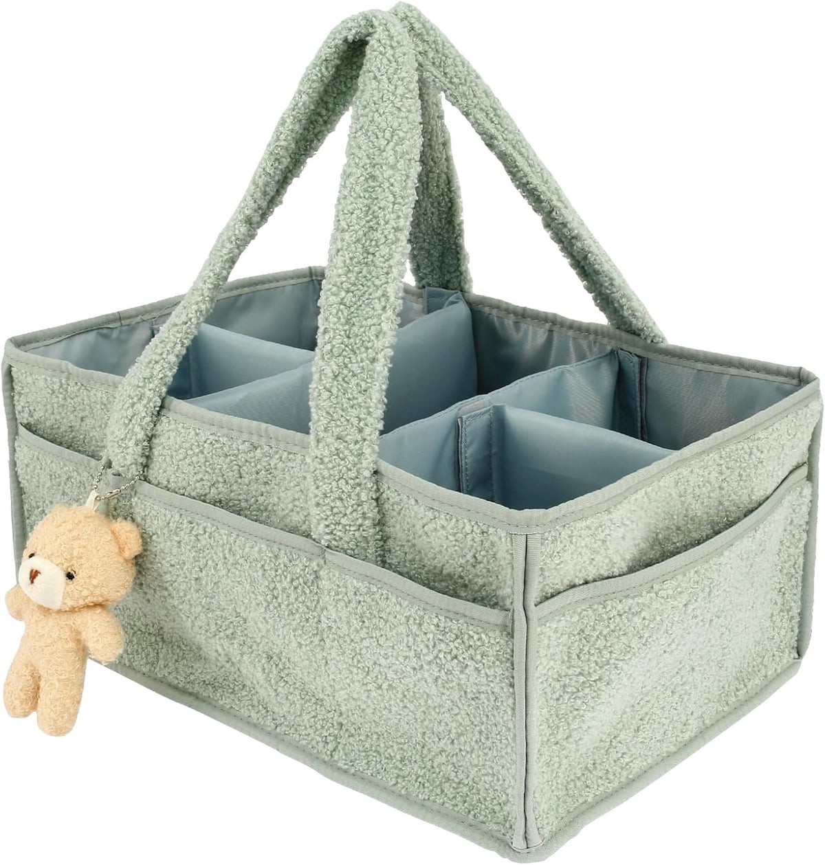 US Baby Diaper Caddy with Removable Dividers Portable Diaper Caddy Organizer Practical Diaper Organizer Multifunctional Baby Storage Basket for Changing Table(light green)