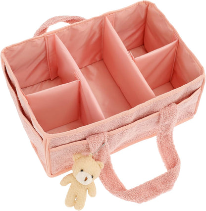 US Baby Diaper Caddy with Removable Dividers Portable Diaper Caddy Organizer Practical Diaper Organizer Multifunctional Baby Storage Basket for Changing Table(light green)