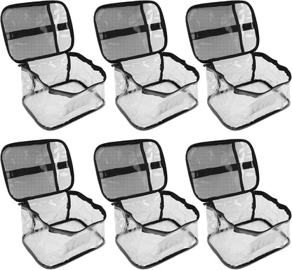 Clear Toy Storage Bag, Transparent PVC Toy Organizer with Closure and Handles for Building Blocks Puzzles (Mesh)