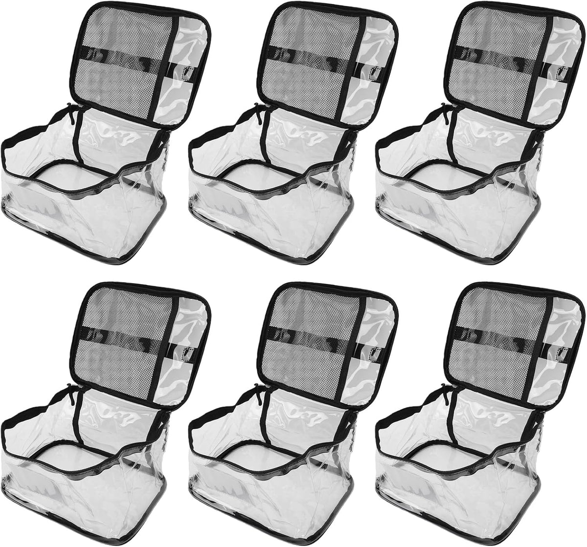 Clear Toy Storage Bag, Transparent PVC Toy Organizer with Closure and Handles for Building Blocks Puzzles (Mesh)