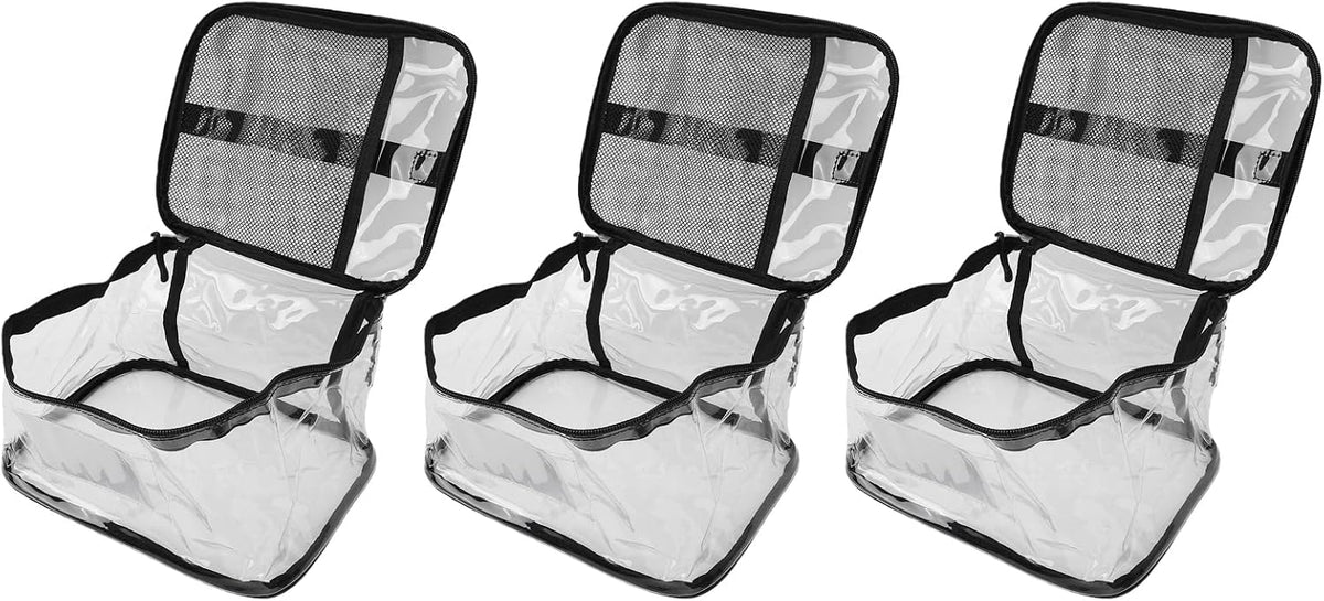 Clear Toy Storage Bag, Transparent PVC Toy Organizer with Closure and Handles for Building Blocks Puzzles (Mesh)
