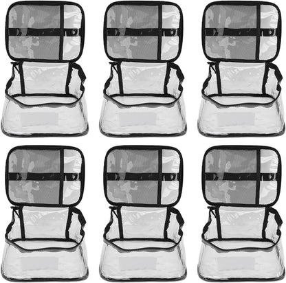 Clear Toy Storage Bag, Transparent PVC Toy Organizer with Closure and Handles for Building Blocks Puzzles (Mesh)