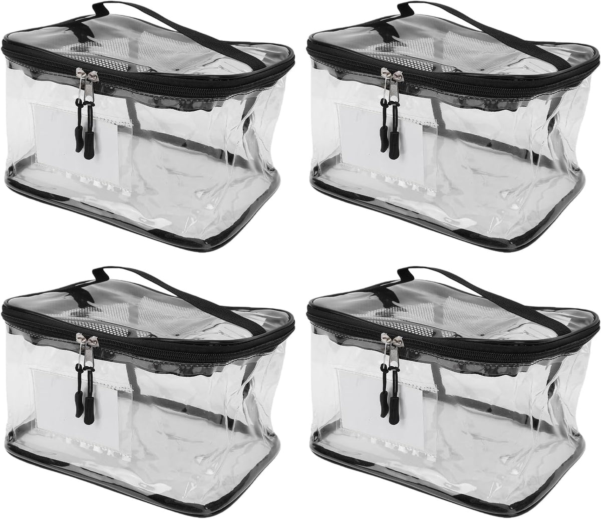Clear Toy Storage Bag, Transparent PVC Toy Organizer with Closure and Handles for Building Blocks Puzzles (Mesh)
