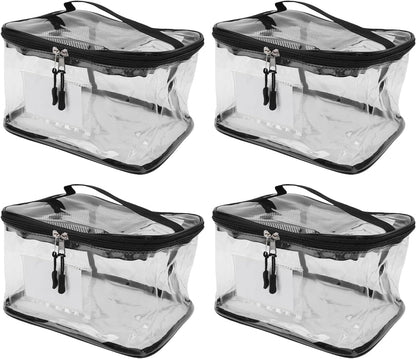 Clear Toy Storage Bag, Transparent PVC Toy Organizer with Closure and Handles for Building Blocks Puzzles (Mesh)