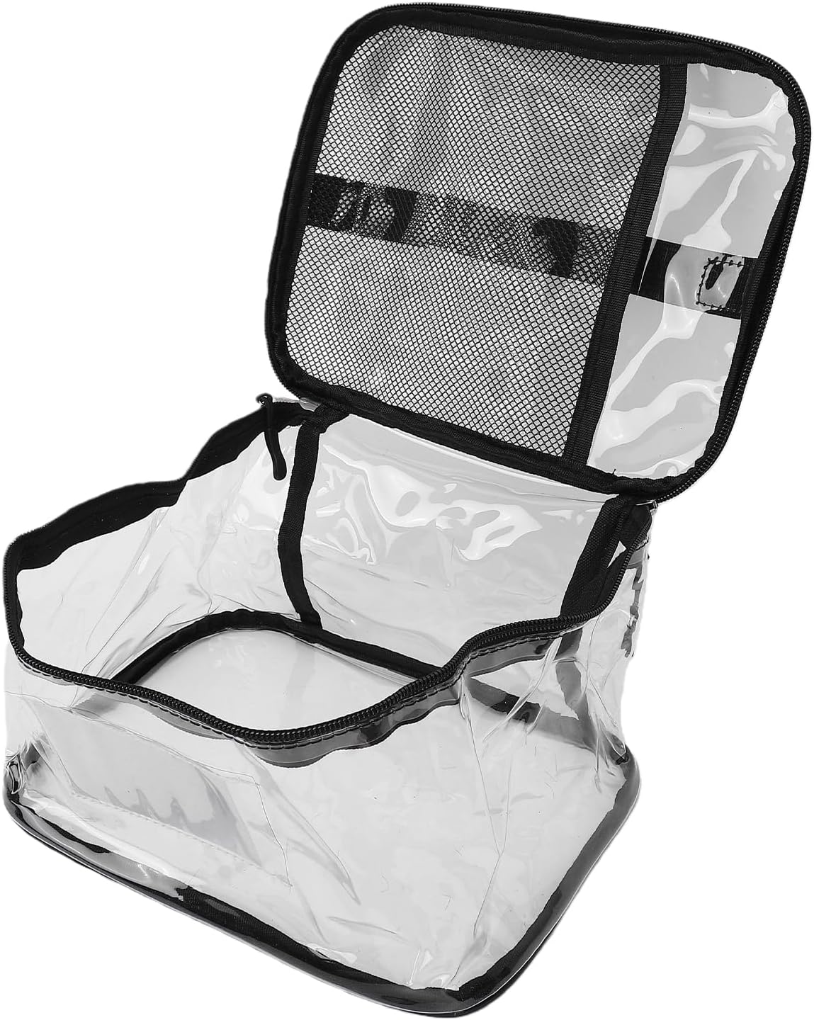 Clear Toy Storage Bag, Transparent PVC Toy Organizer with Closure and Handles for Building Blocks Puzzles (Mesh)