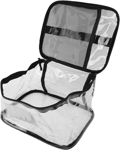 Clear Toy Storage Bag, Transparent PVC Toy Organizer with Closure and Handles for Building Blocks Puzzles (Mesh)
