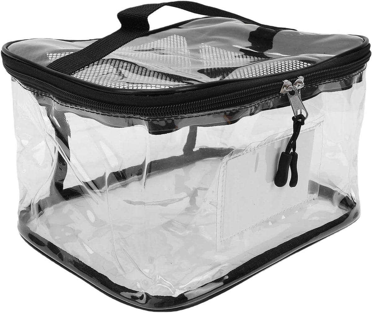 Clear Toy Storage Bag, Transparent PVC Toy Organizer with Closure and Handles for Building Blocks Puzzles (Mesh)