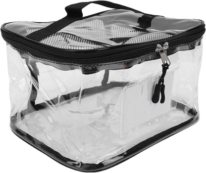 Clear Toy Storage Bag, Transparent PVC Toy Organizer with Closure and Handles for Building Blocks Puzzles (Mesh)