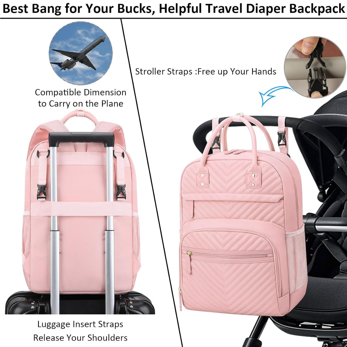Diaper Bag Backpack for Women with Insulated Pockets Green