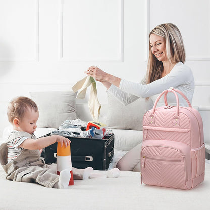 Diaper Bag Backpack for Women with Insulated Pockets Green