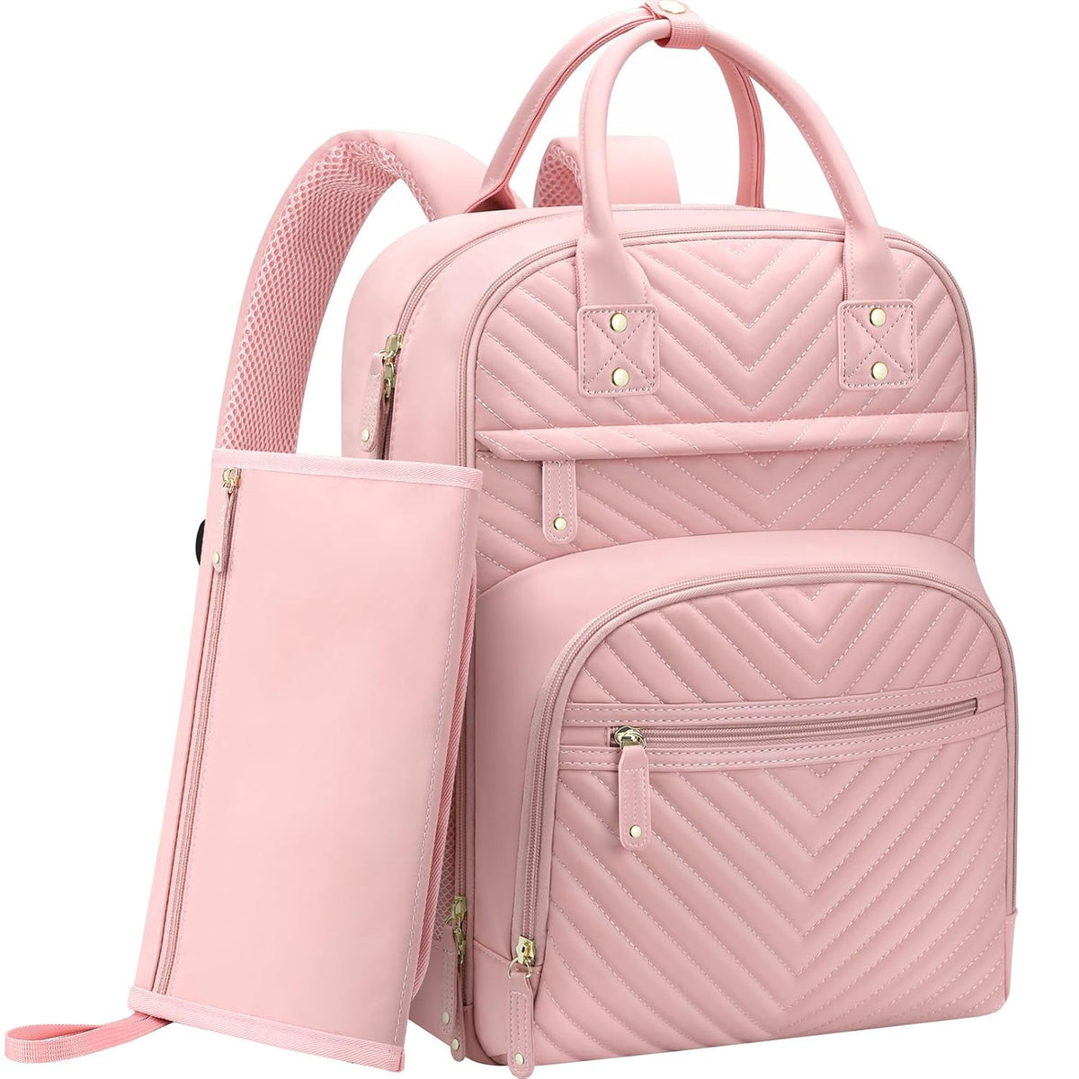 Diaper Bag Backpack for Women with Insulated Pockets Green