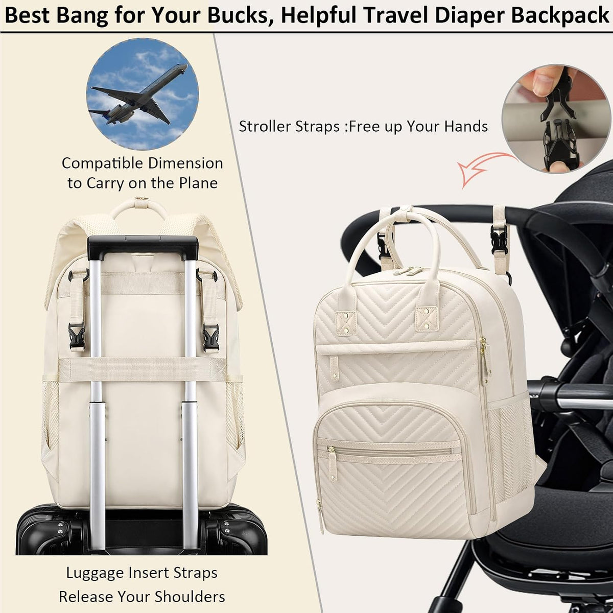 Diaper Bag Backpack for Women with Insulated Pockets Green