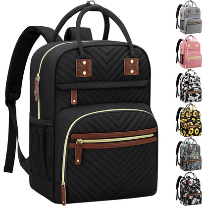 Diaper Bag Backpack for Women with Insulated Pockets Green