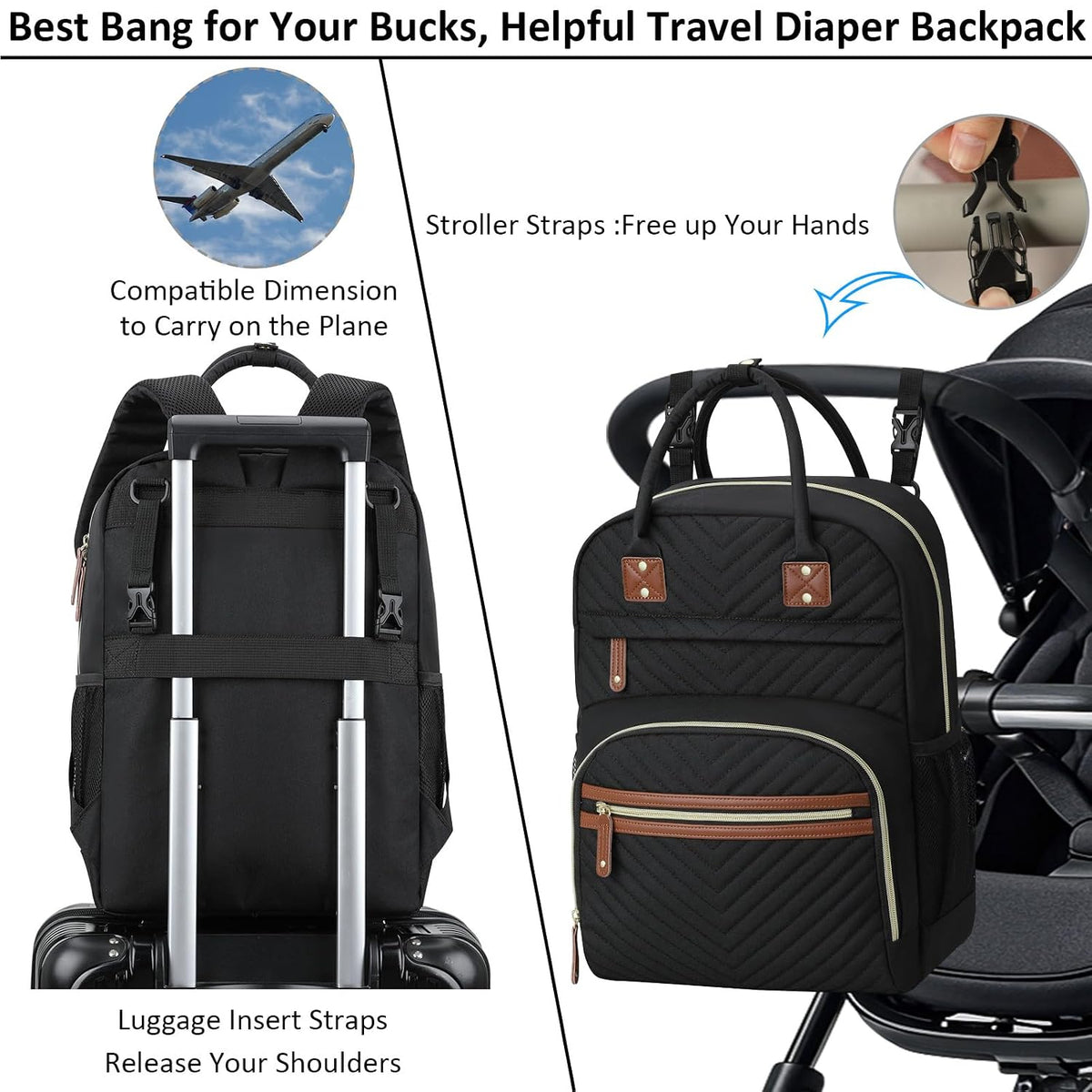 Diaper Bag Backpack for Women with Insulated Pockets Green