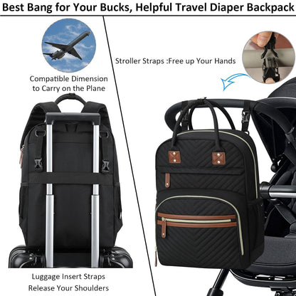 Diaper Bag Backpack for Women with Insulated Pockets Green