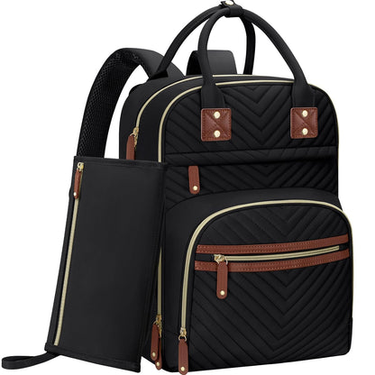 Diaper Bag Backpack for Women with Insulated Pockets Green