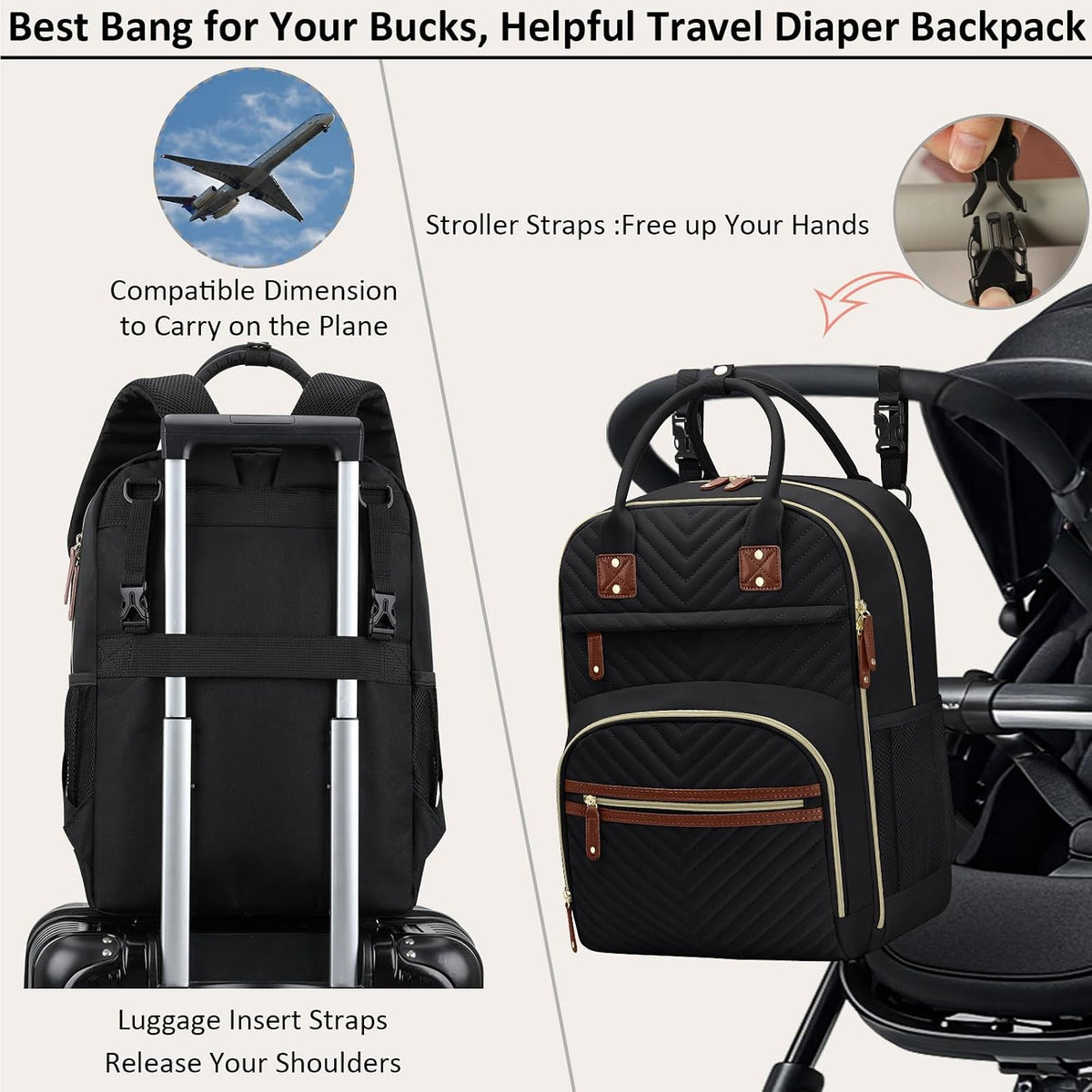 Diaper Bag Backpack for Women with Insulated Pockets Green