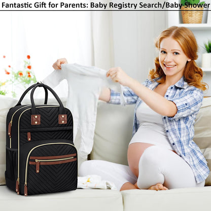 Diaper Bag Backpack for Women with Insulated Pockets Green