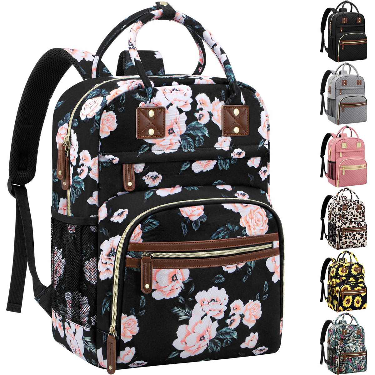 Diaper Bag Backpack for Women with Insulated Pockets Green
