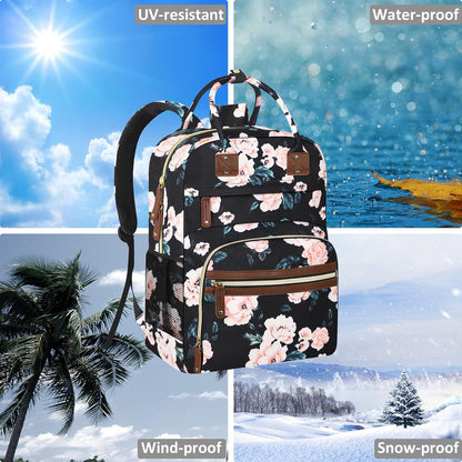 Diaper Bag Backpack for Women with Insulated Pockets Green