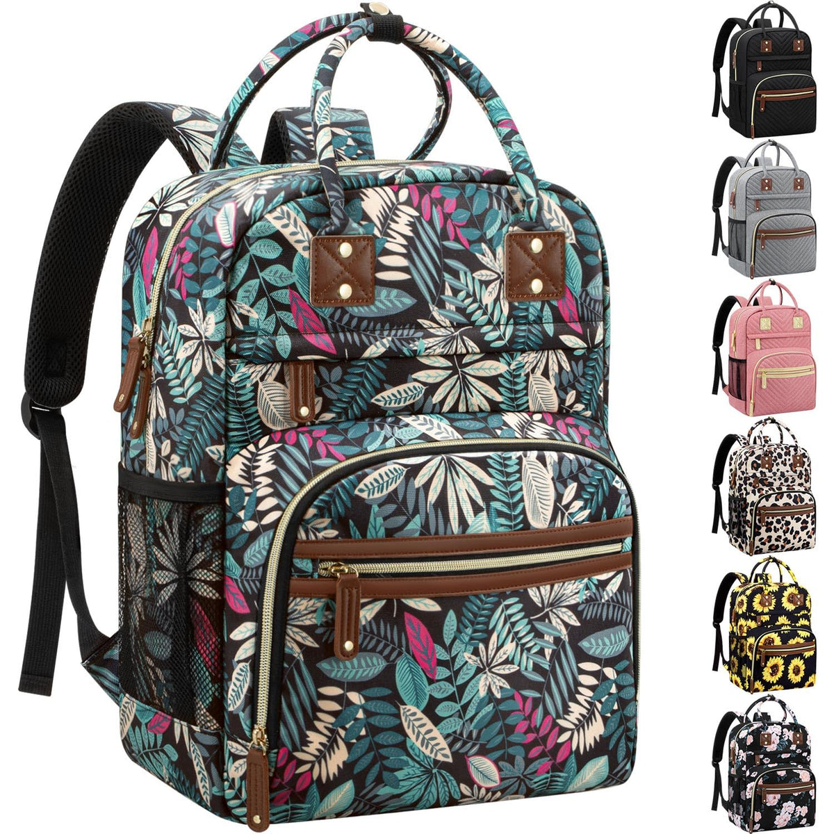 Diaper Bag Backpack for Women with Insulated Pockets Green