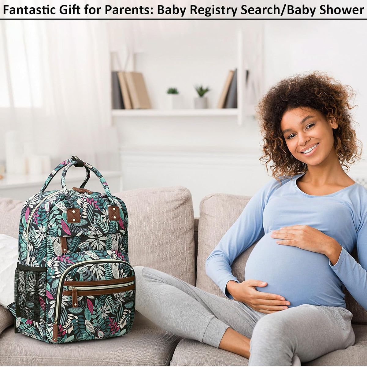 Diaper Bag Backpack for Women with Insulated Pockets Green