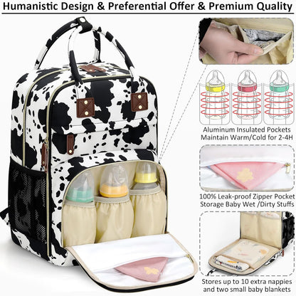 Diaper Bag Backpack for Women with Insulated Pockets Green