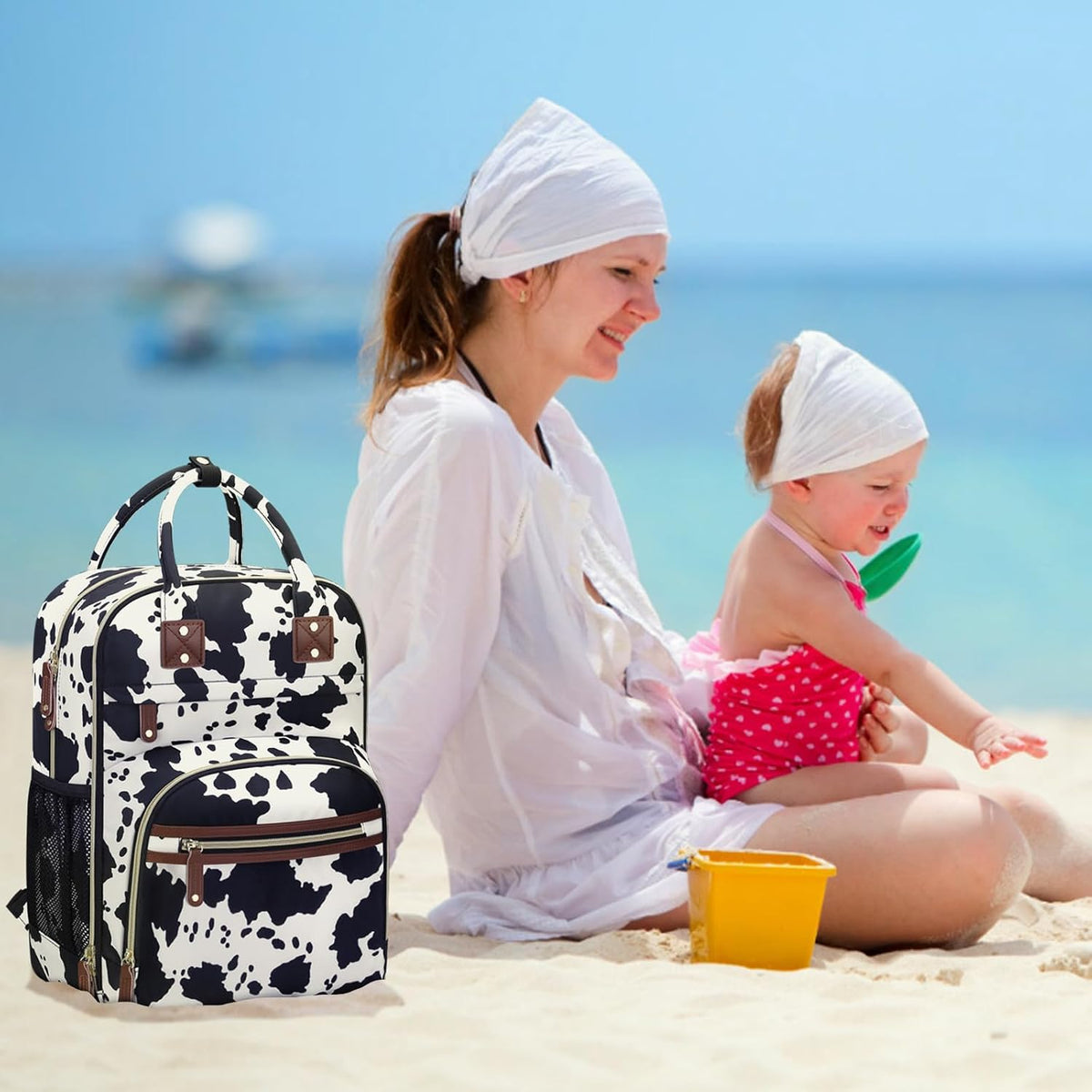 Diaper Bag Backpack for Women with Insulated Pockets Green