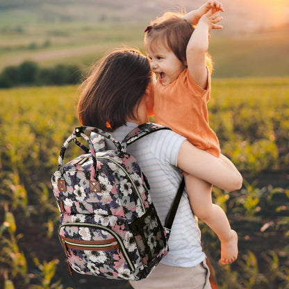 Diaper Bag Backpack for Women with Insulated Pockets Green