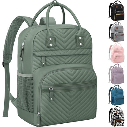 Diaper Bag Backpack for Women with Insulated Pockets Green