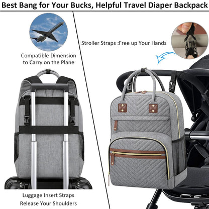 Diaper Bag Backpack for Women with Insulated Pockets Green