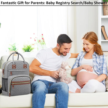 Diaper Bag Backpack for Women with Insulated Pockets Green