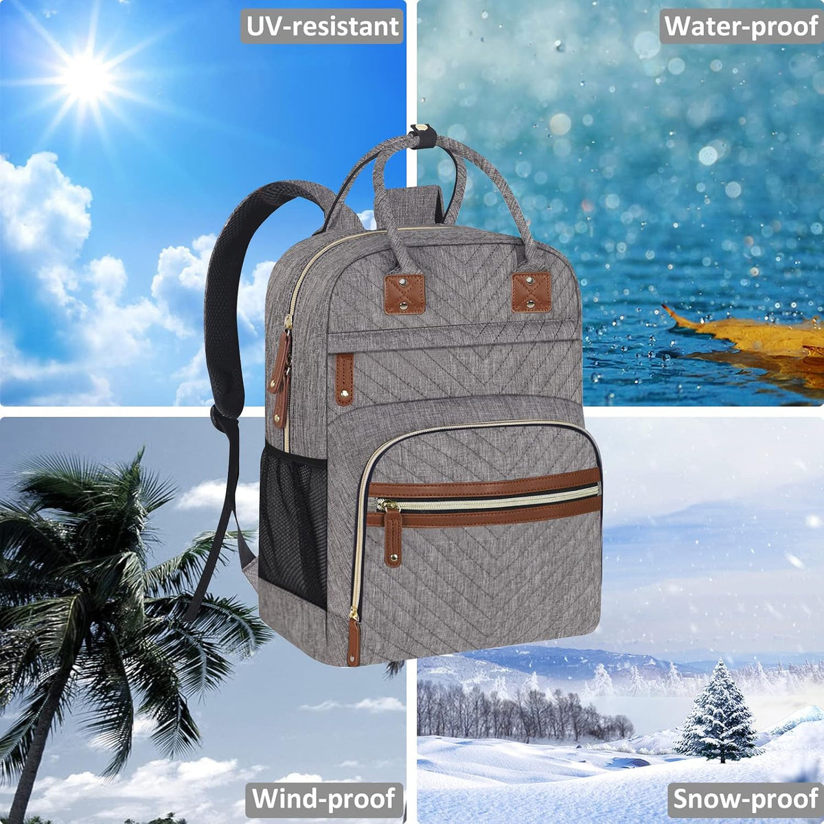 Diaper Bag Backpack for Women with Insulated Pockets Green