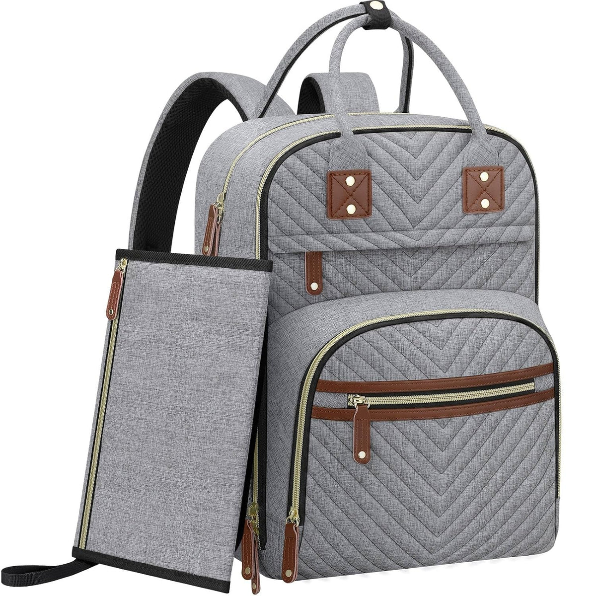 Diaper Bag Backpack for Women with Insulated Pockets Green