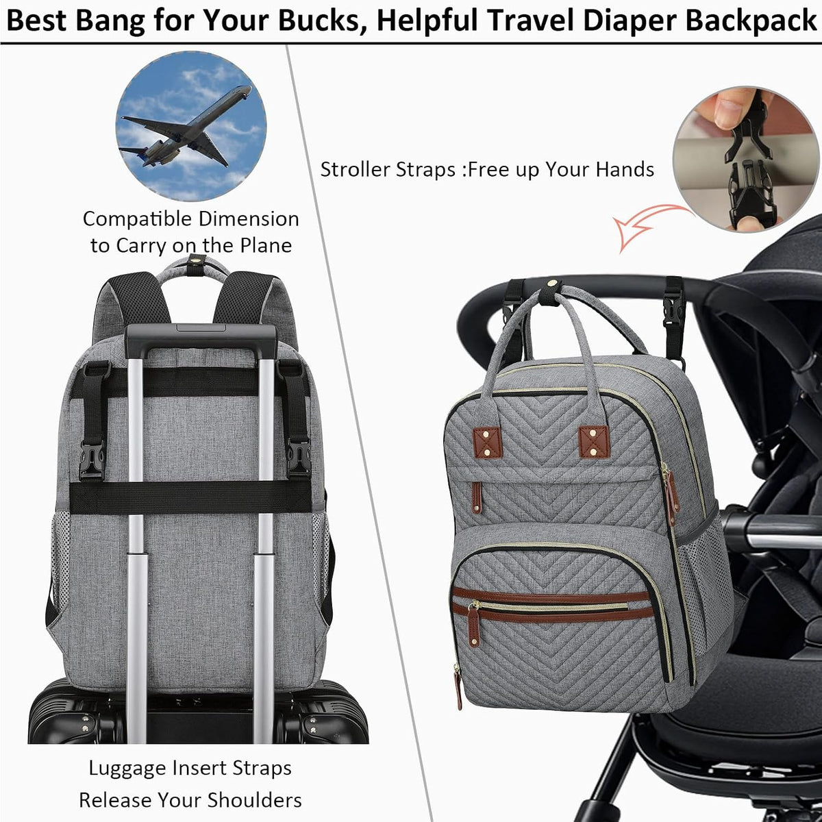 Diaper Bag Backpack for Women with Insulated Pockets Green