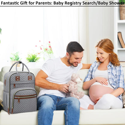 Diaper Bag Backpack for Women with Insulated Pockets Green