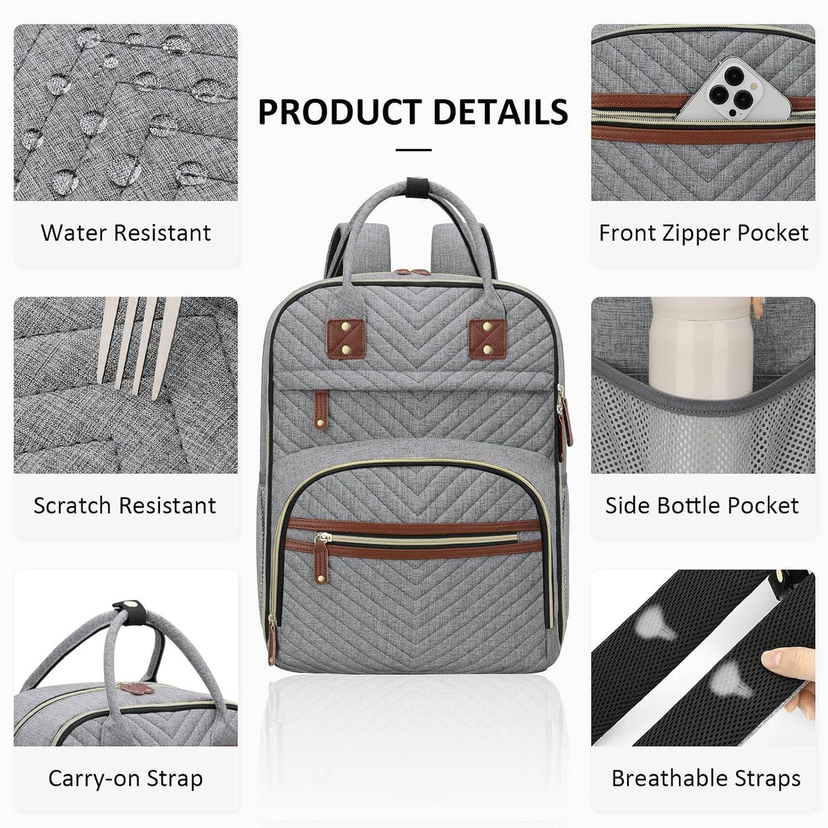 Diaper Bag Backpack for Women with Insulated Pockets Green
