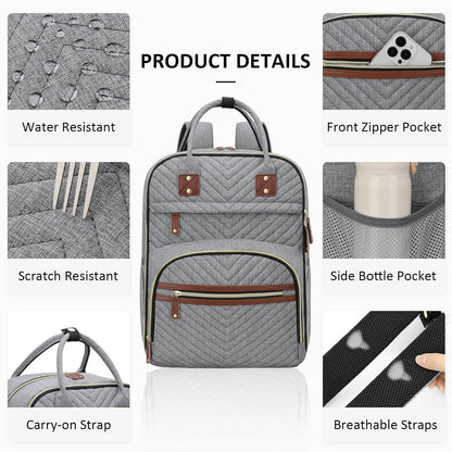 Diaper Bag Backpack for Women with Insulated Pockets Green
