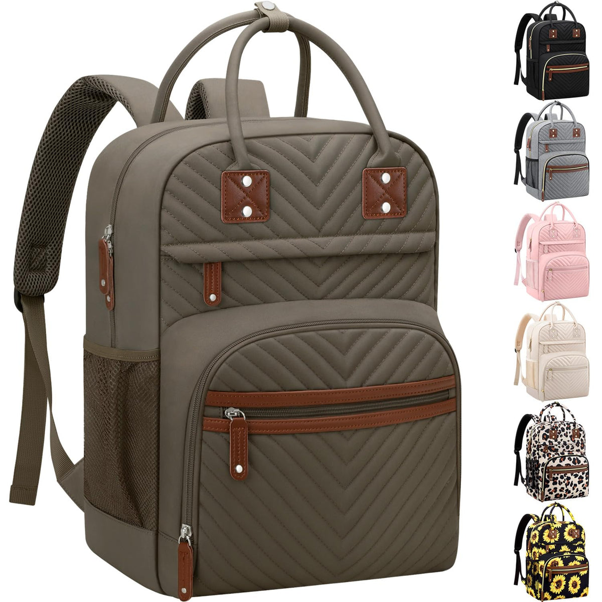 Diaper Bag Backpack for Women with Insulated Pockets Green