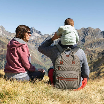 Diaper Bag Backpack for Women with Insulated Pockets Green