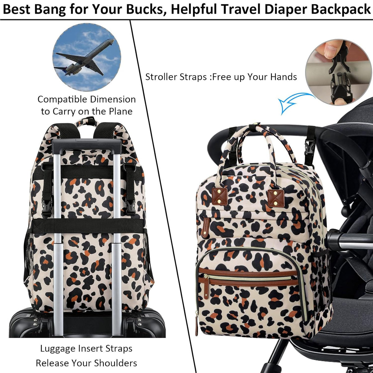 Diaper Bag Backpack for Women with Insulated Pockets Green