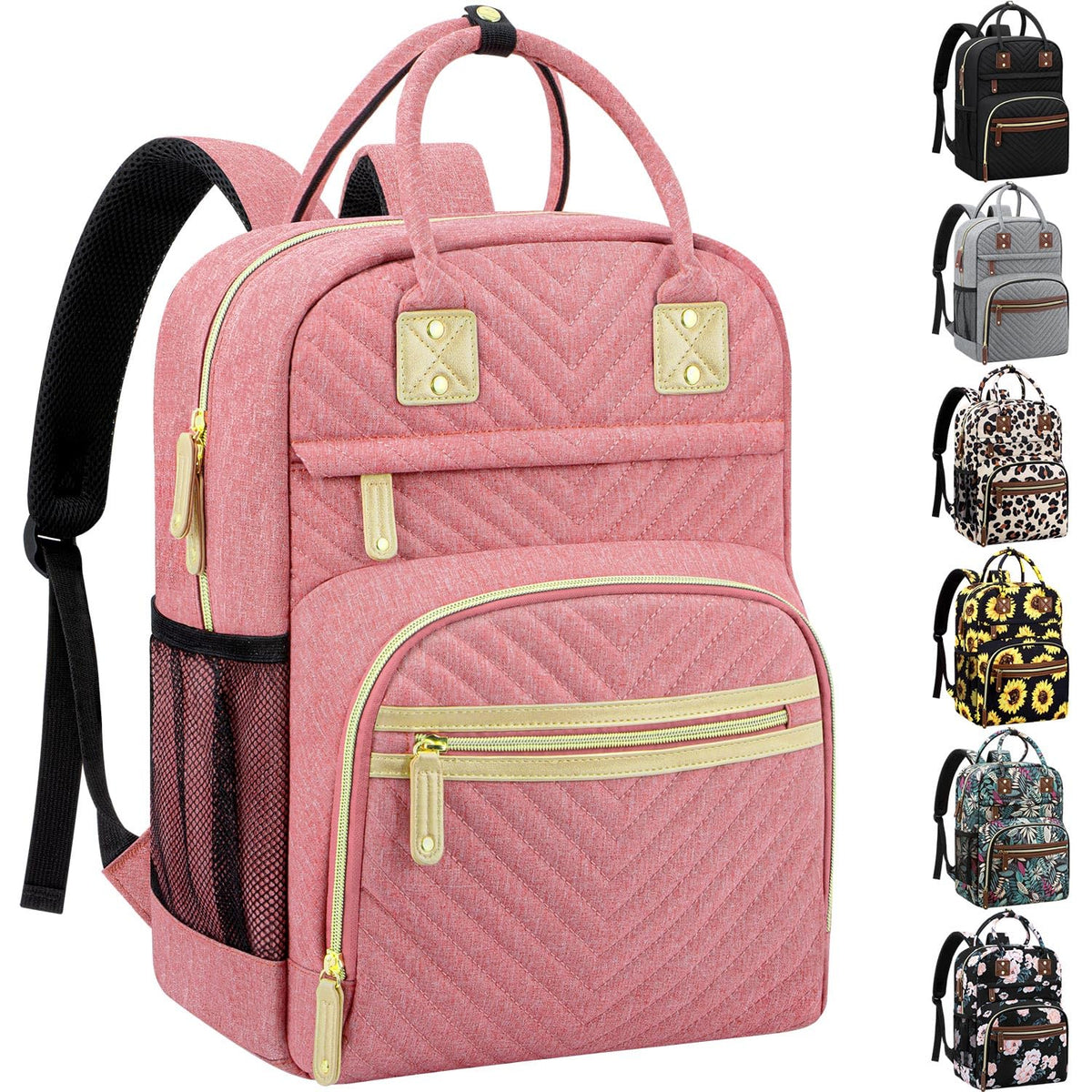 Diaper Bag Backpack for Women with Insulated Pockets Green