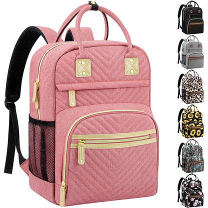 Diaper Bag Backpack for Women with Insulated Pockets Green