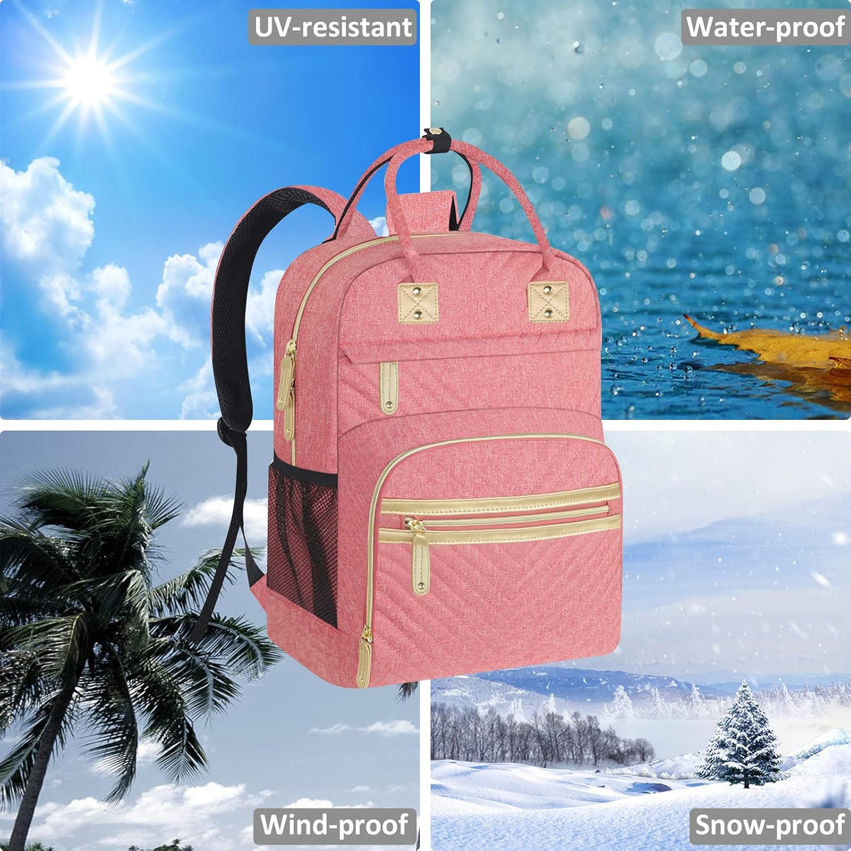 Diaper Bag Backpack for Women with Insulated Pockets Green