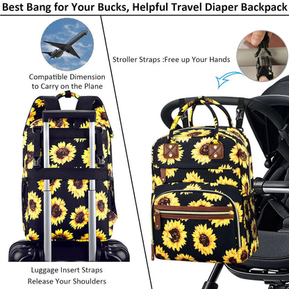 Diaper Bag Backpack for Women with Insulated Pockets Green