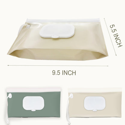 Baby wipes dispenser，portable baby wipes holder for outdoor, Refillable baby wipes container, on the go wet wipe pouch for travel, resuable wipes dispenser for hiking (sage)