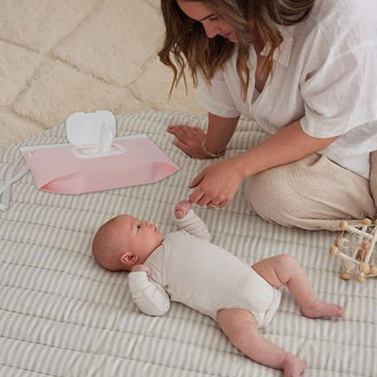 Baby wipes dispenser，portable baby wipes holder for outdoor, Refillable baby wipes container, on the go wet wipe pouch for travel, resuable wipes dispenser for hiking (sage)