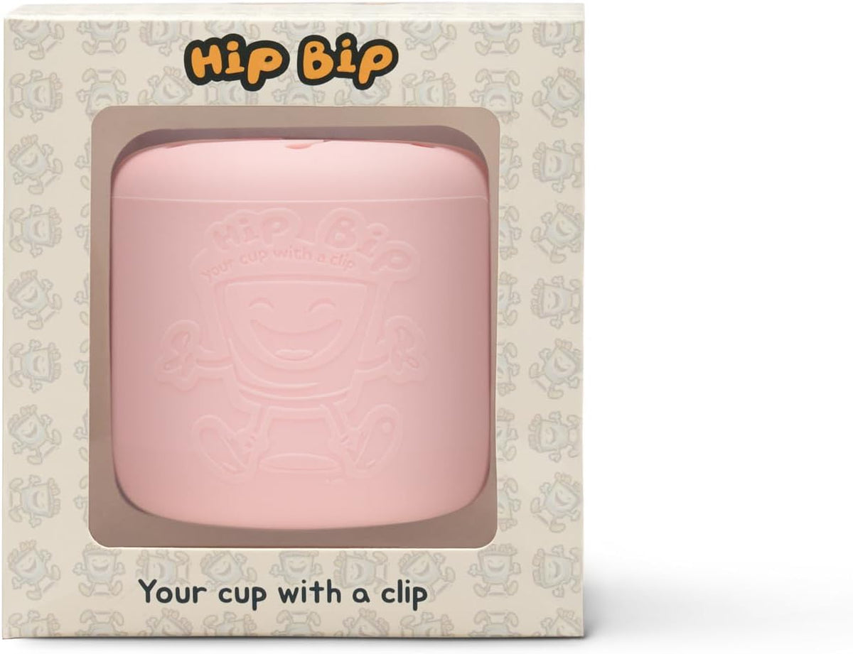 Hip Bip, Your cup with a clip! BPA free silicone kids snack cup with removable clip. Clip attaches to waistline, car seat, cup holder, stroller, etc. (Green)