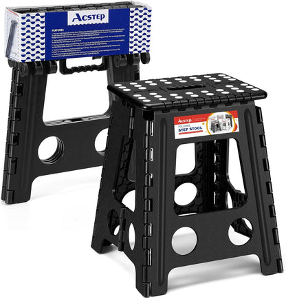 11 Inch Folding Step Stool for Kids, Non-Slip Foldable Stools, Black