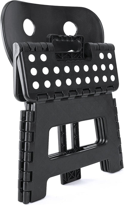 11 Inch Folding Step Stool for Kids, Non-Slip Foldable Stools, Black